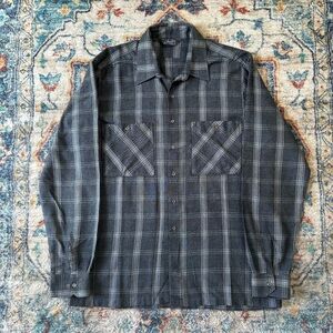 Vintage 1980s Miller Plaid Button-up Shirt Size XL
